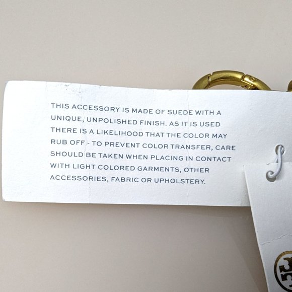 Tory Burch $128 SAWYER MINI BAG KEY FOB CHARM Blue Dahlia Suede - Picture 5 of 8